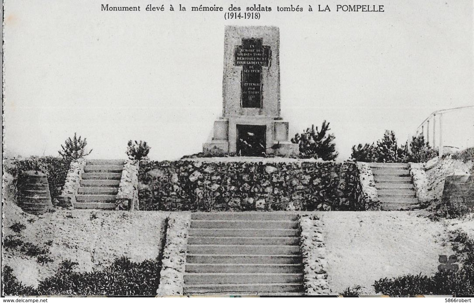 CARTE POSTALE ORIGINALE ANCIENNE : LA POMPELLE LE MONUMENT AUX MORTS DE LA GUERRE (1914/1918)  MARNE (51) - Monuments Aux Morts