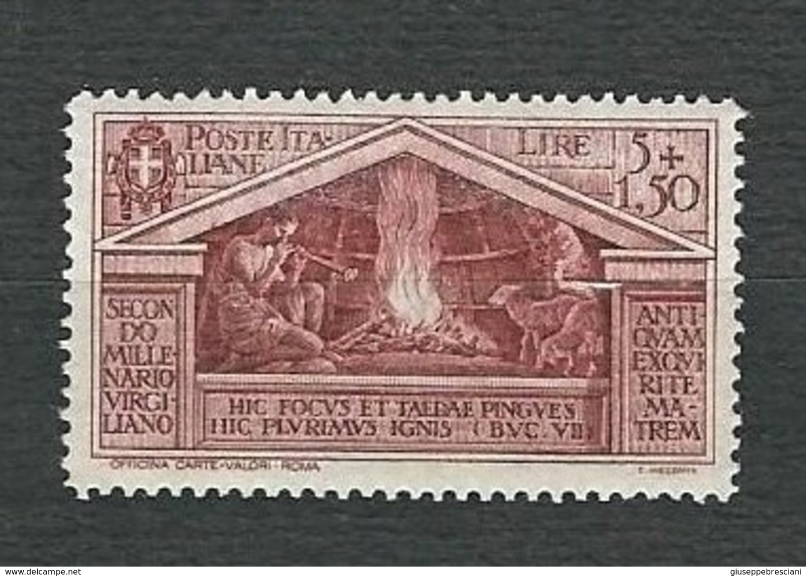 ITALIA 1930 - Bimillenario Della Nascita Di Virgilio - 5 L. + 1,50 Bruno-rosso - MH - Sa 289 - Nuovi