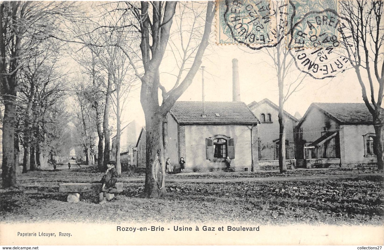 77- ROZOY-EN-BRIE- USINE A GAZ ET BOULVARD - Rozay En Brie