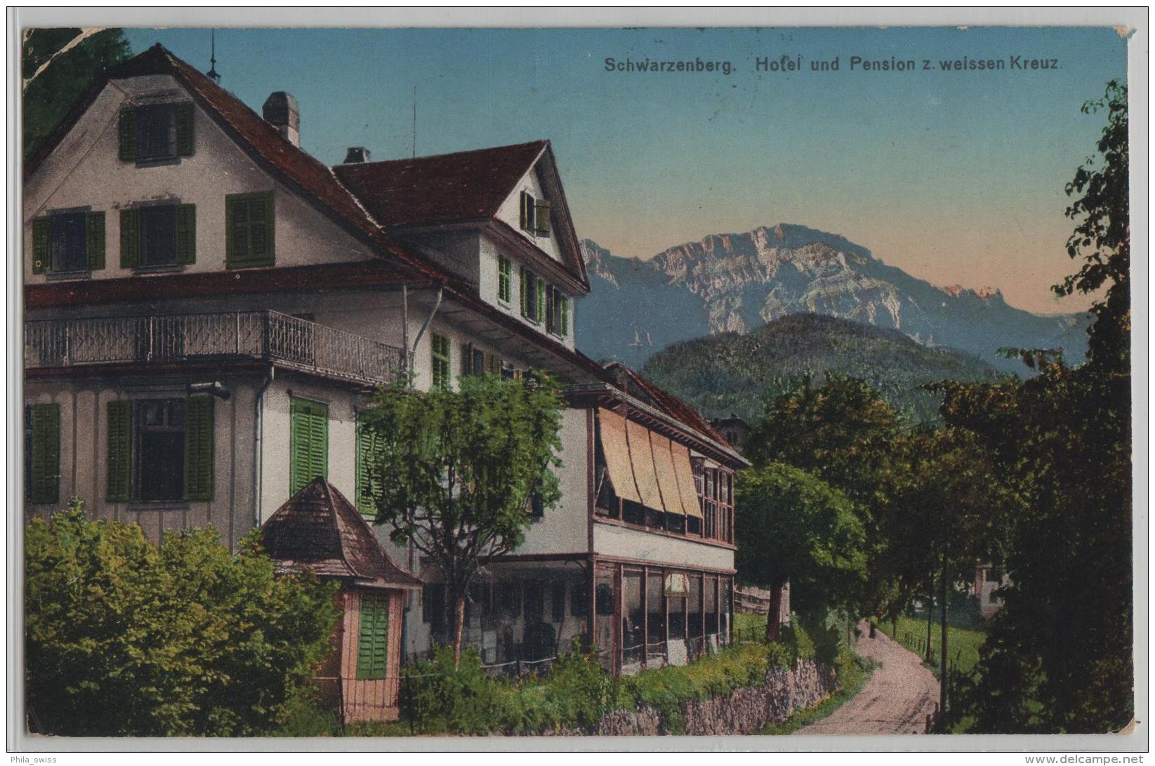 Schwarzenberg - Hotel Und Pension Zum Weissen Kreuz - Photo: E. Goetz No. 5368 - Schwarzenberg