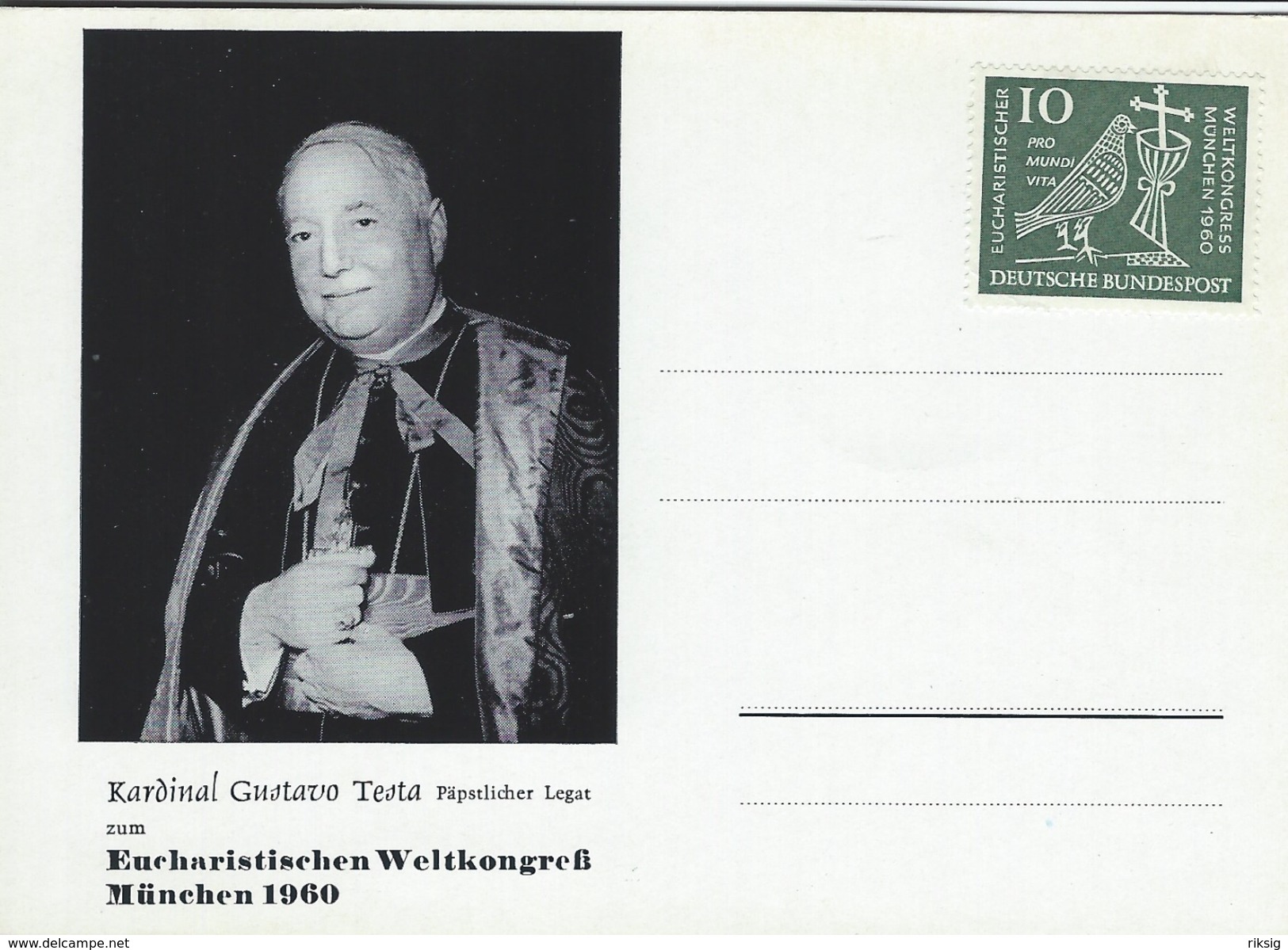 Kardinal Gustavo Testa.Päpstlicher Legat Zum - Eucharistischen Weltkongreß München 1960. Germany. # 05924 - Other & Unclassified