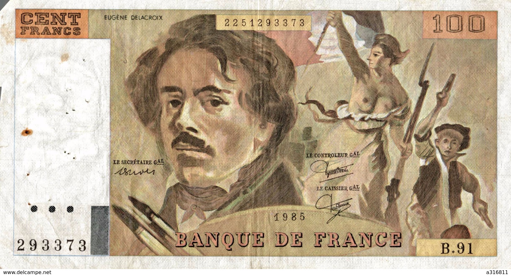 BILLET DE CENT FRANCS - 100 F 1978-1995 ''Delacroix''