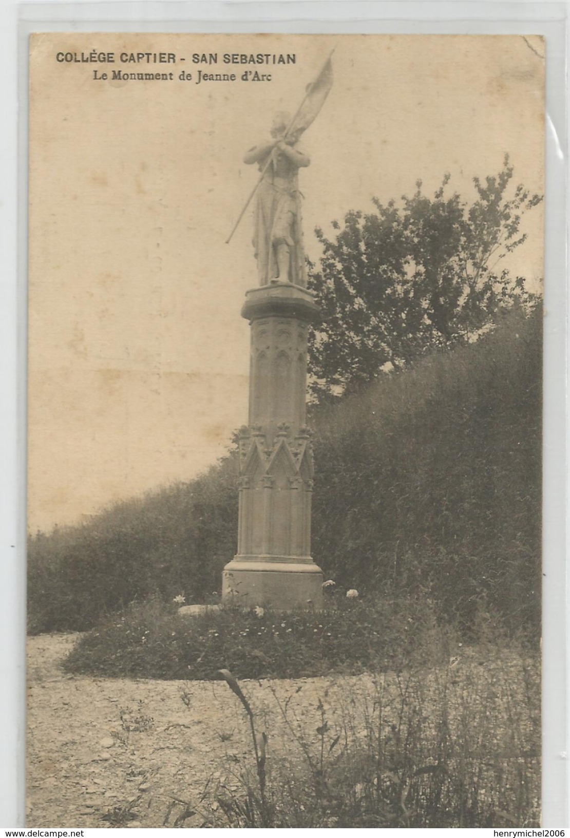 Espagne Espana - San Sébastian , Collège Captier , Le Monument De Jeanne D'arc - Guipúzcoa (San Sebastián)