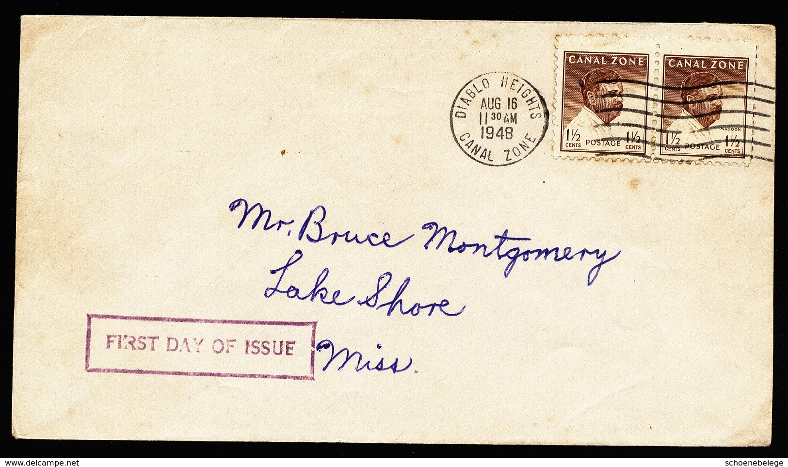 A4640) US FDC From Canal Zone 08/16/1948 - Kanalzone
