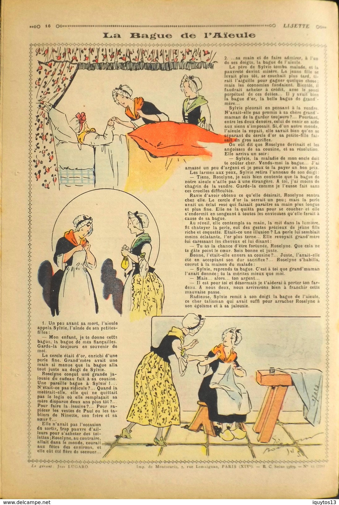 LISETTE - Journal Des Fillettes - N° 15 - Seizième Année - Dimanche 12 Avril 1936 - En BE - Lisette