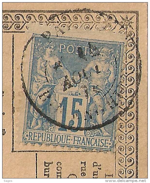 Sage 15c BLEU N° 90  SEUL Sur CARTE POSTALE Pour Malines. Belgique. 14 Aout 1878. PARIS R. D'ENGHIEN. - 1876-1898 Sage (Type II)