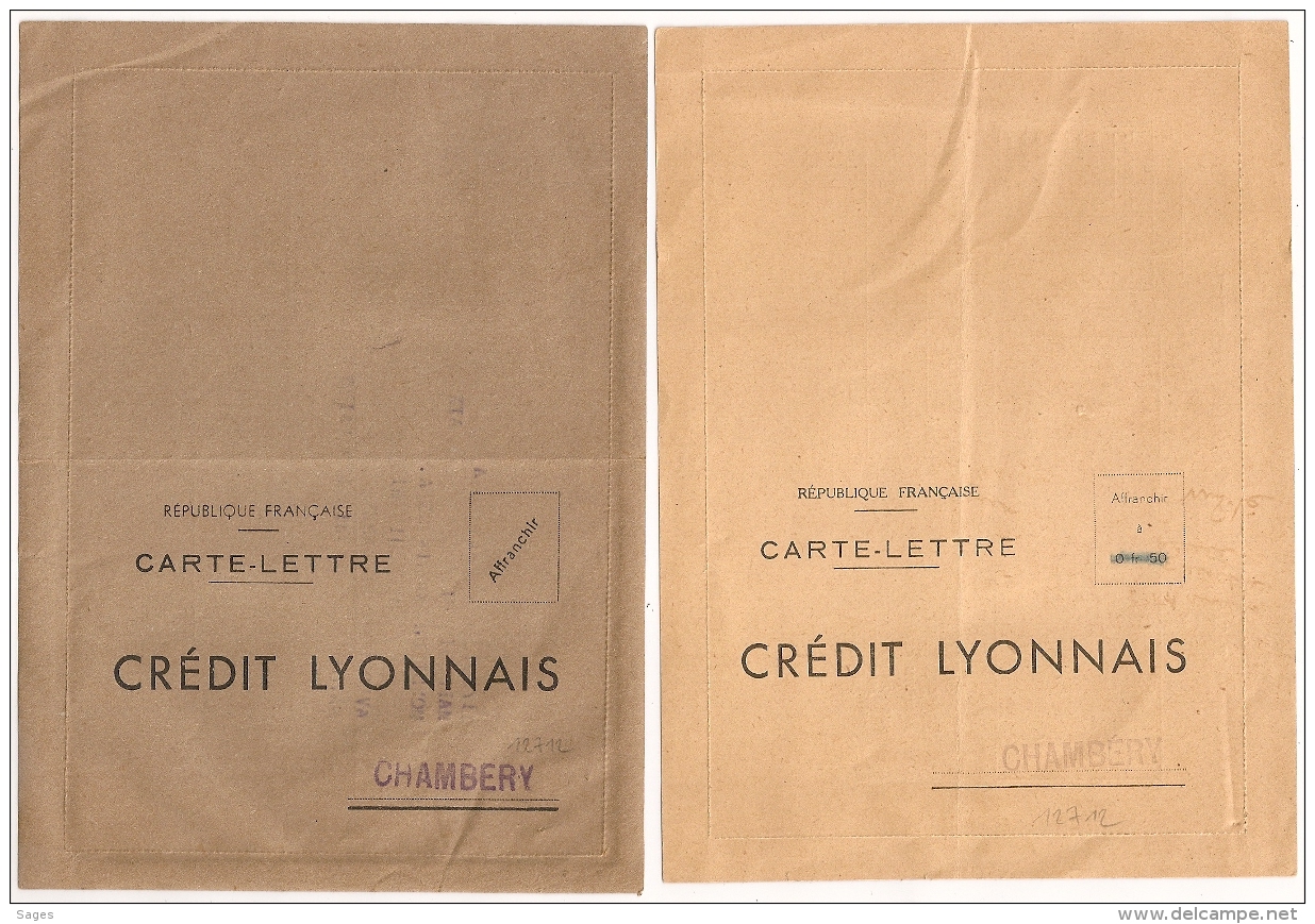 3 Cartes Lettre Différentes CREDIT LYONNAIS CHAMBERY Savoie NEUVES  Et Non Affranchies. - Non Classés