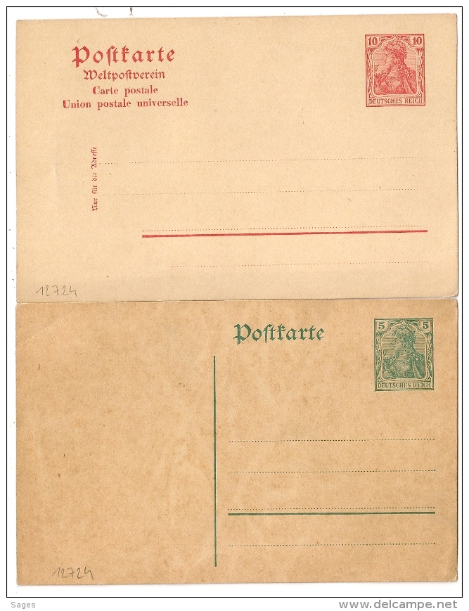 2 POSTKARTE. 5 Et 10. - Lettres & Documents