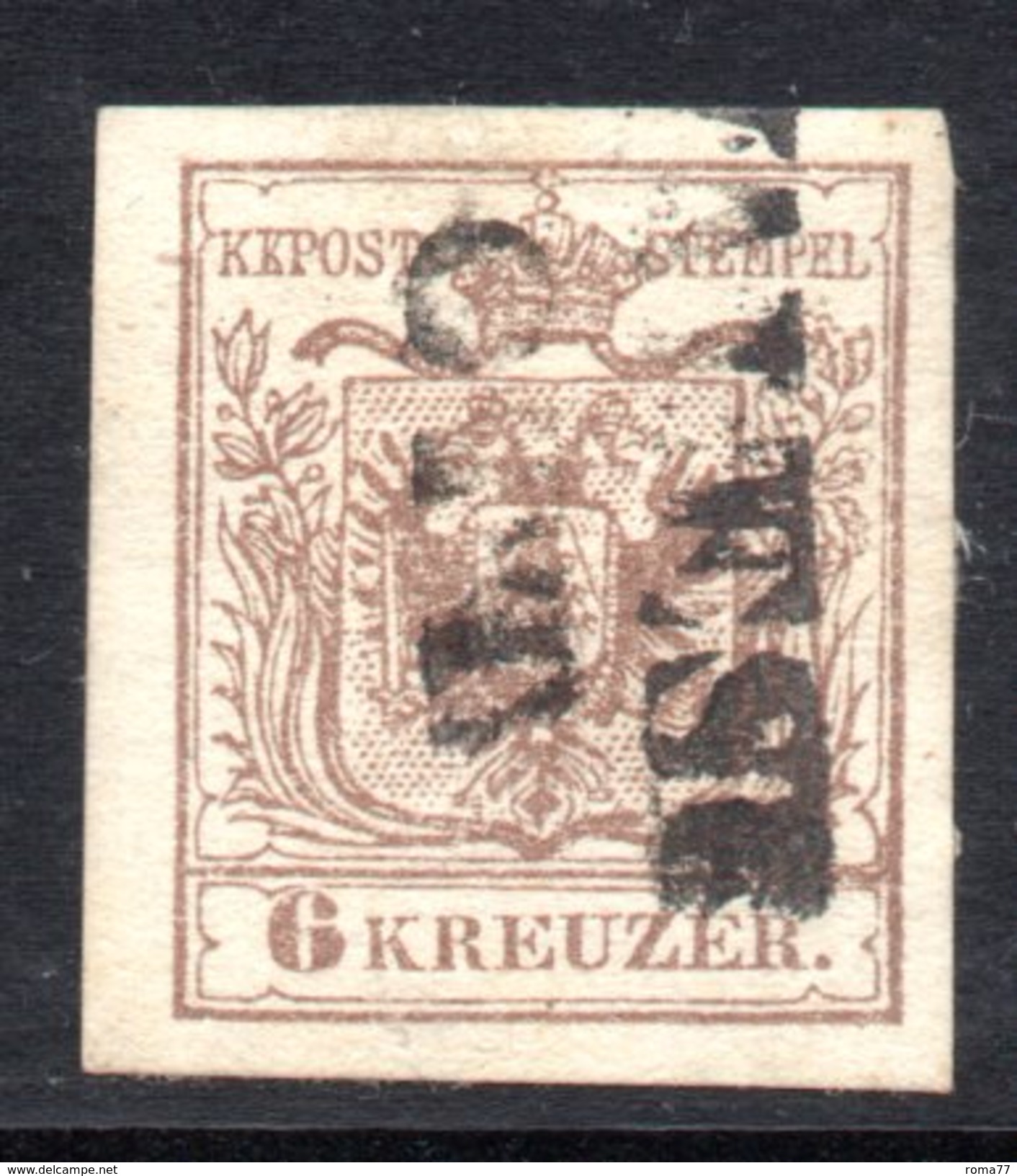 AUSTRIA 1850 , 6 Kr Usato N. 4 . - Oblitérés