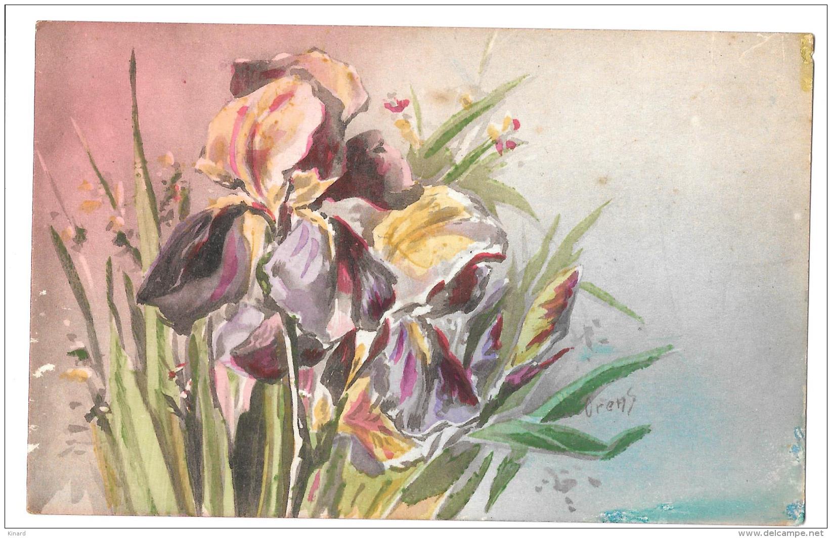 CPA.  ILLUSTRATEUR...ORENS....   LES FLEURS ... 1925.....SCAN ..BE... - Orens