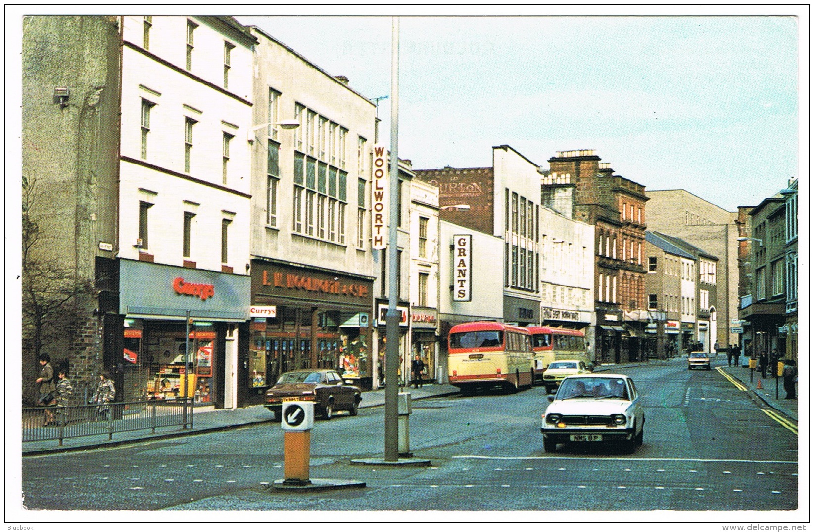 RB 1144 - Postcard - Cars &amp; Buses - High Street &amp; F.W. Woolworth - Ayr Ayrshire Scotland - Ayrshire