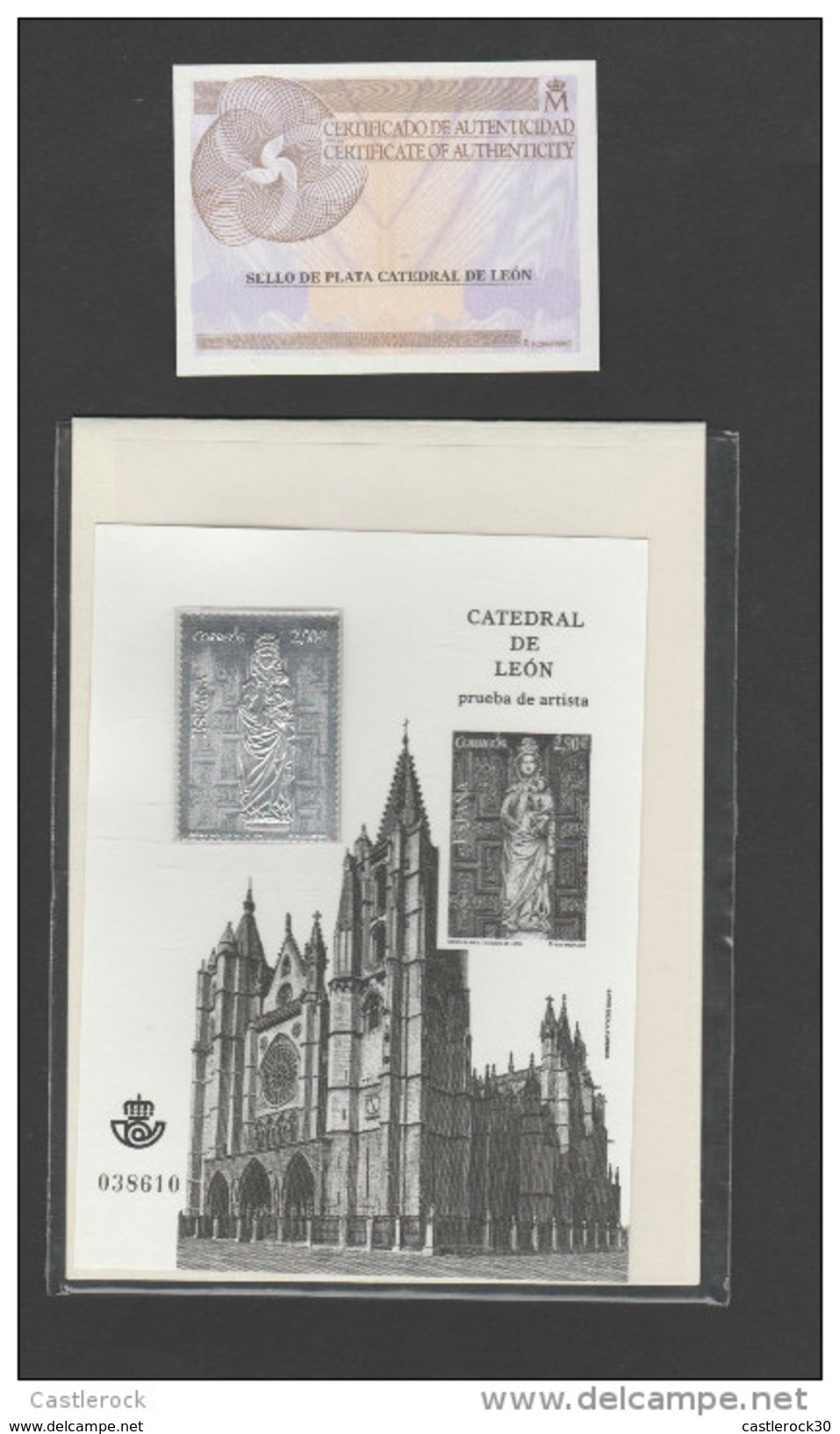 O) 2012 SPAIN, SILVER SEAL, ARTIST PROOF CATHEDRAL OF LEON-CATEDRAL DE LEON, VIRGIN, XF - Essais & Réimpressions