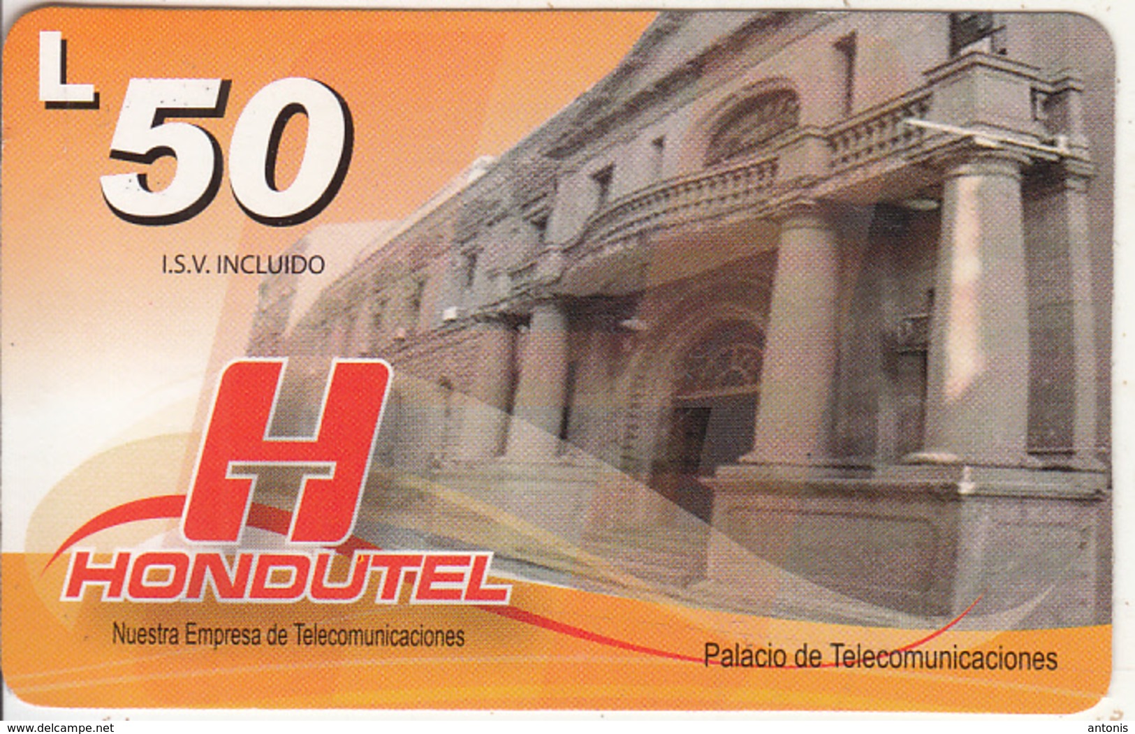 HONDURAS - Palacio De Telecomunicaciones, Hondutel Prepaid Card L50, Exp.date 30/12/12, Used - Honduras