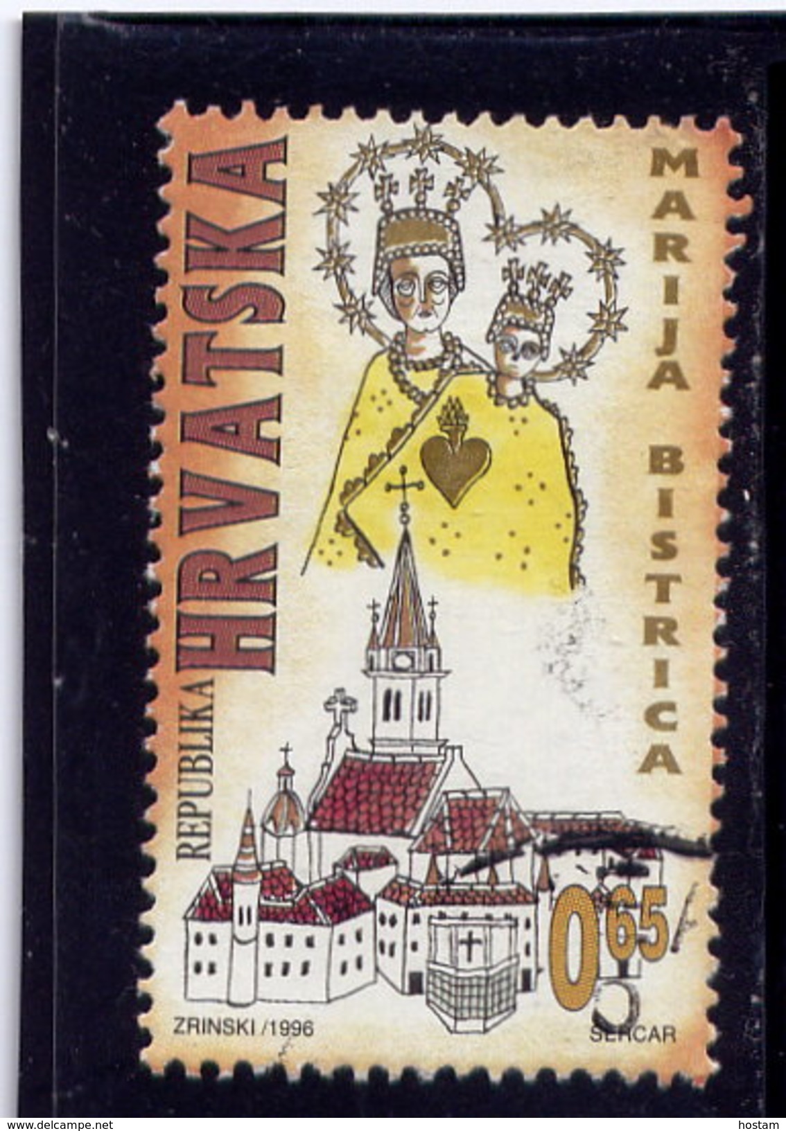 CROATIA 1996   USED # RA68   Virgine Mary Of Bistrica  Sanctuary Used - Croatia