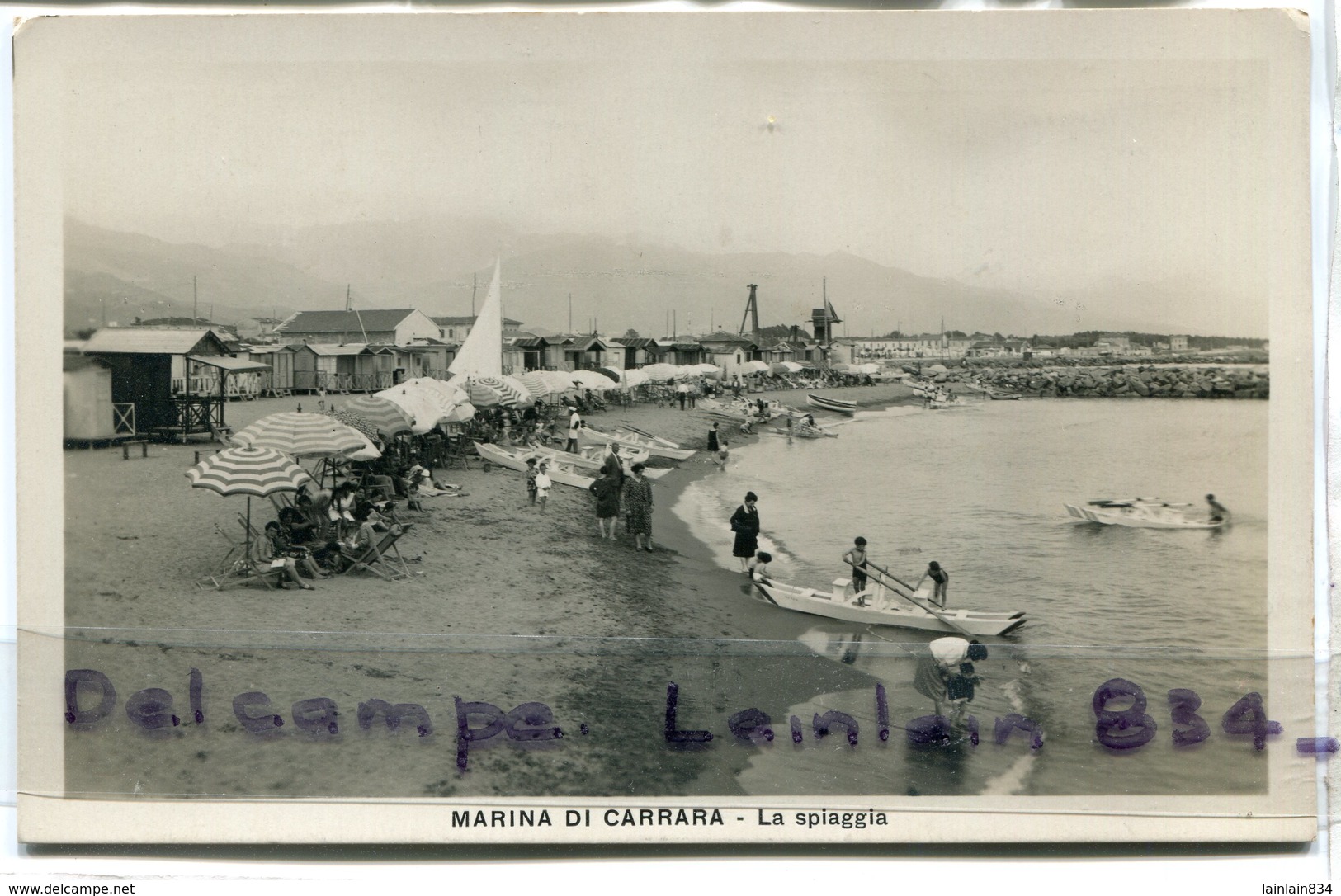 - Marina De Carrara - La Spiaggia, Rare, Pour Marseille, Animation, Baigneurs, écrite, 1924, TBE, Scans. - Autres & Non Classés