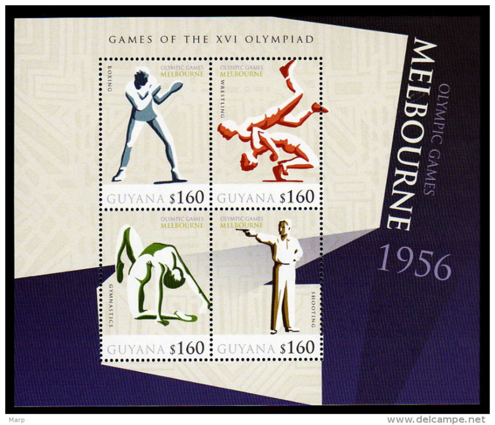 Guyana S/Sheet Mnh History Olympic Games Melbourne 1956 With Boxing/Wrestling And Others - Sommer 1956: Melbourne