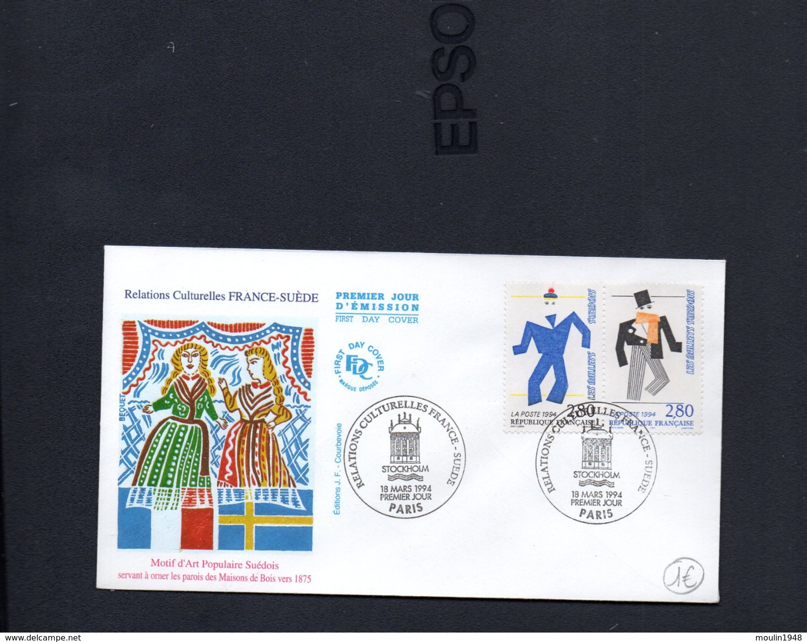 FDC France - Relations Culturelles France-Suède Paris 18/3/1994 YT 2868/69 - 1990-1999