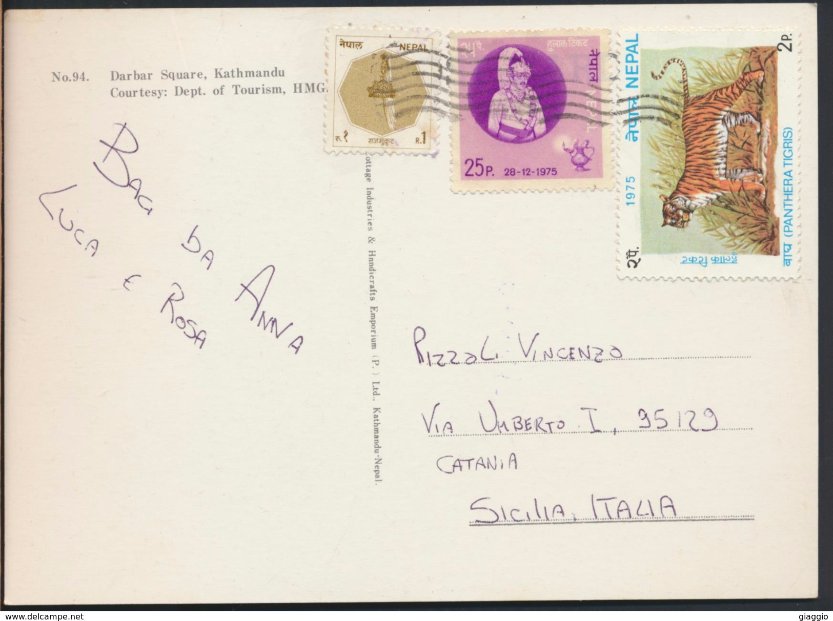 °°° 4106 - NEPAL - KATMANDU - DARBAR SQUARE - With Stamps °°° - Nepal