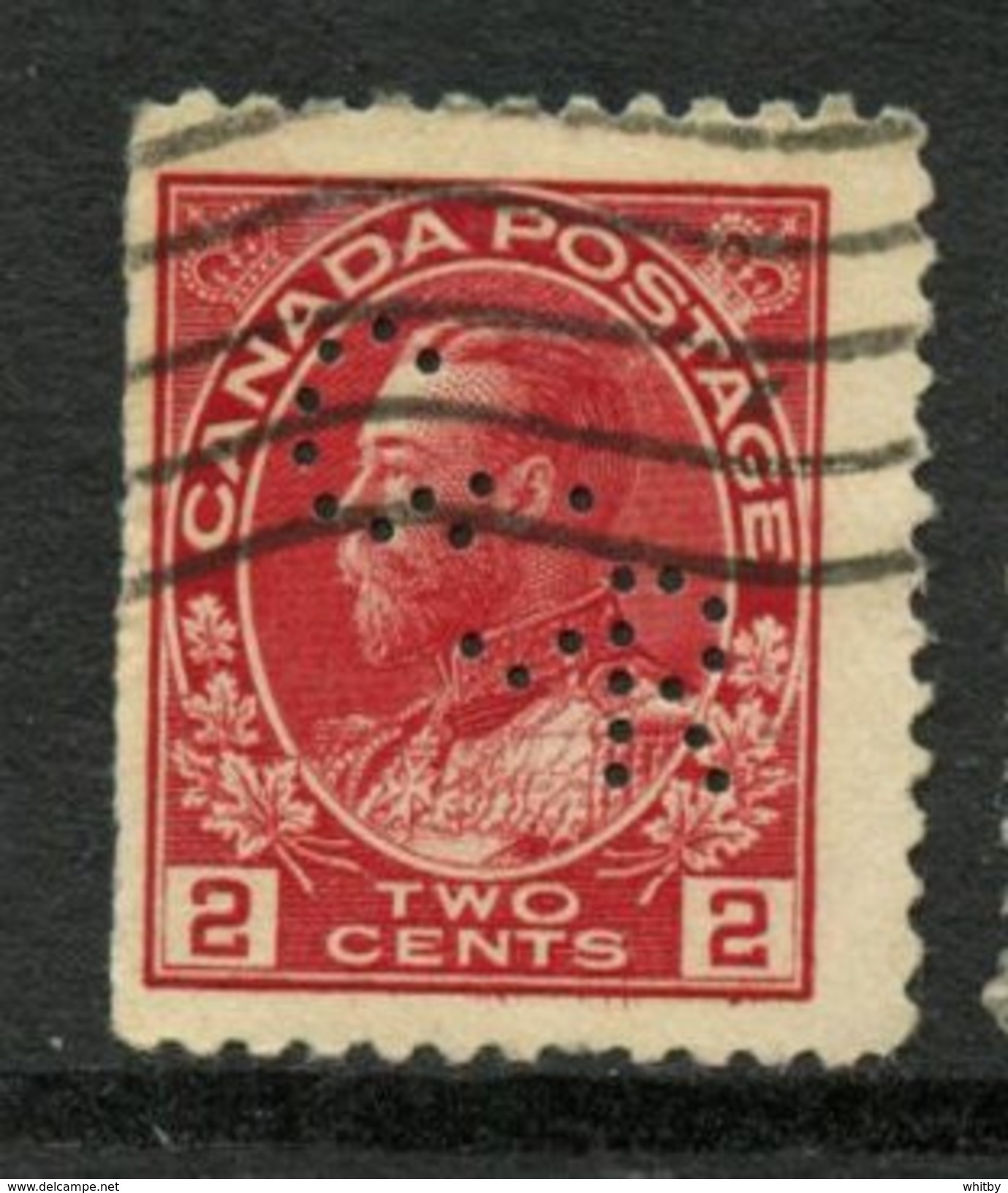 Canada 1911 2 Cent George V Admiral Issue 106xx  Canadian Consolodated Rubber Co - Perfins