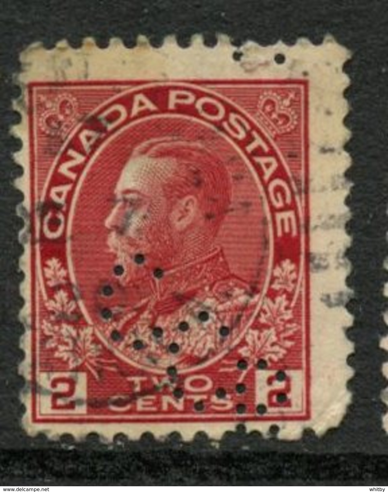 Canada 1911 2 Cent George V Admiral Issue 106xx  Canadian Consolodated Rubber Co - Perfins