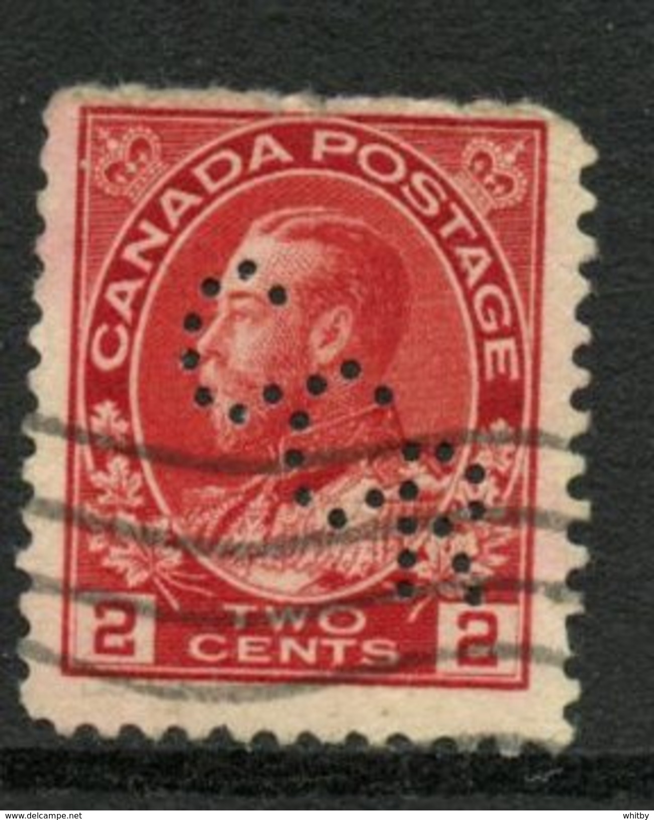 Canada 1911 2 Cent George V Admiral Issue 106xx  Canadian Consolodated Rubber Co - Perfins