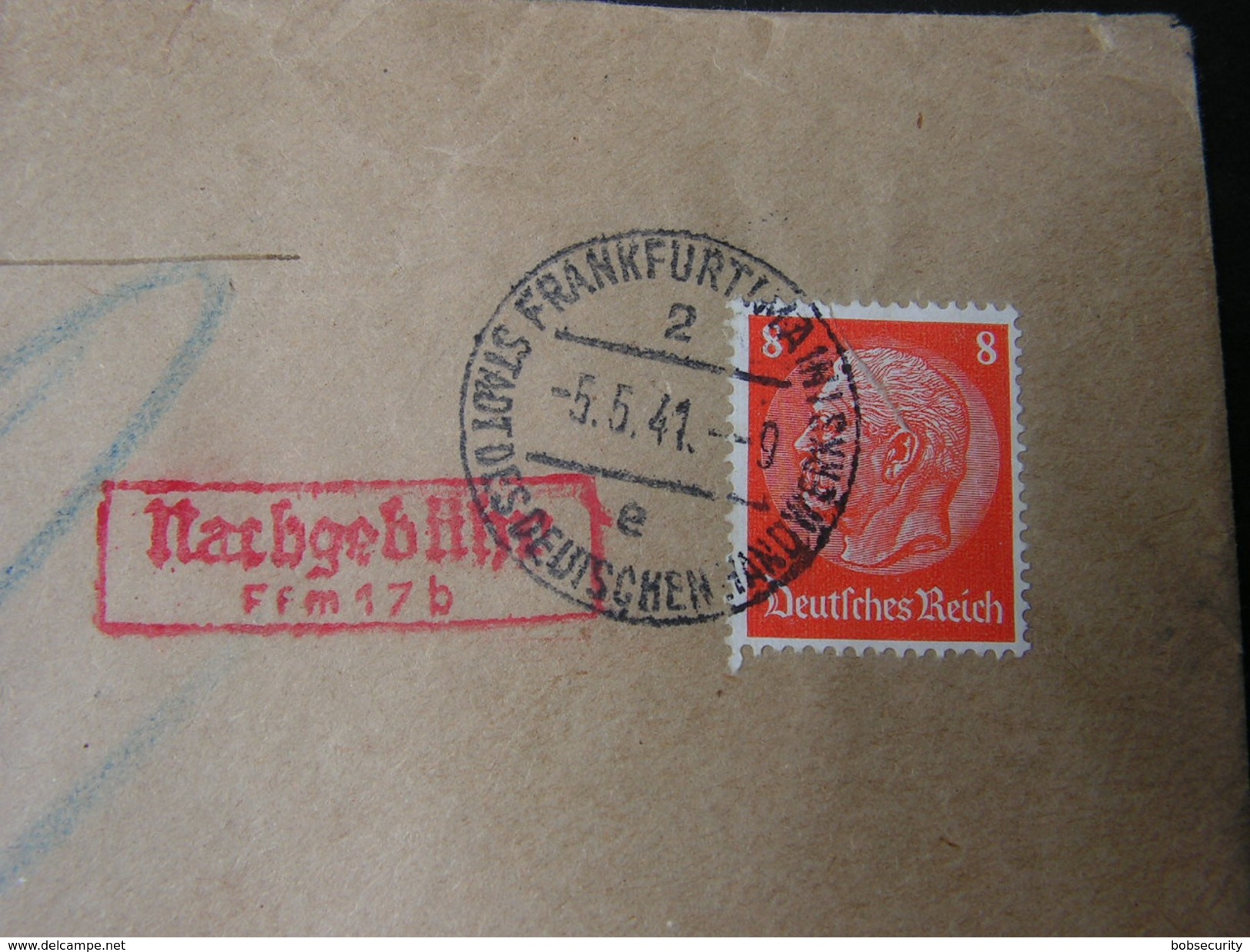 DR Cv. Nachgebühr Ffm Niederrad  1941 - Briefe U. Dokumente