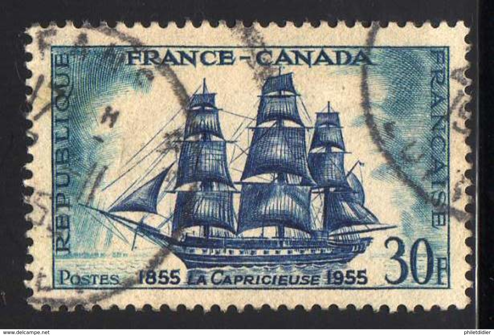 YT 1035 OBLITERE COTE 5.50 &euro; FRANCE CANADA BATEAU - Usati