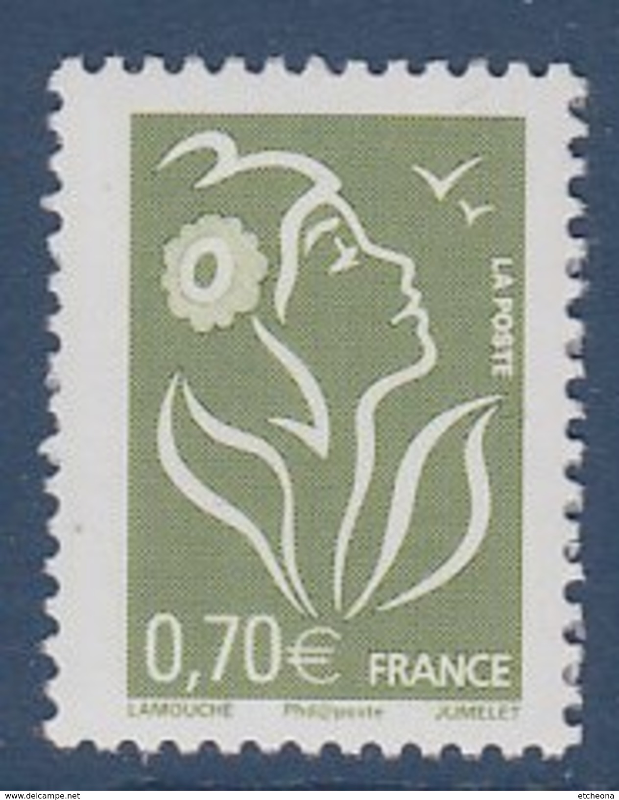 = Marianne De Lamouche Phil@poste 0.70€ Vert Olive N°3967 Neuf - 2004-2008 Marianne Of Lamouche