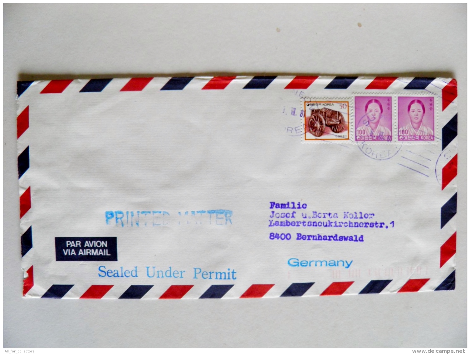 Cover From Korea To Germany 1991 - Korea, South