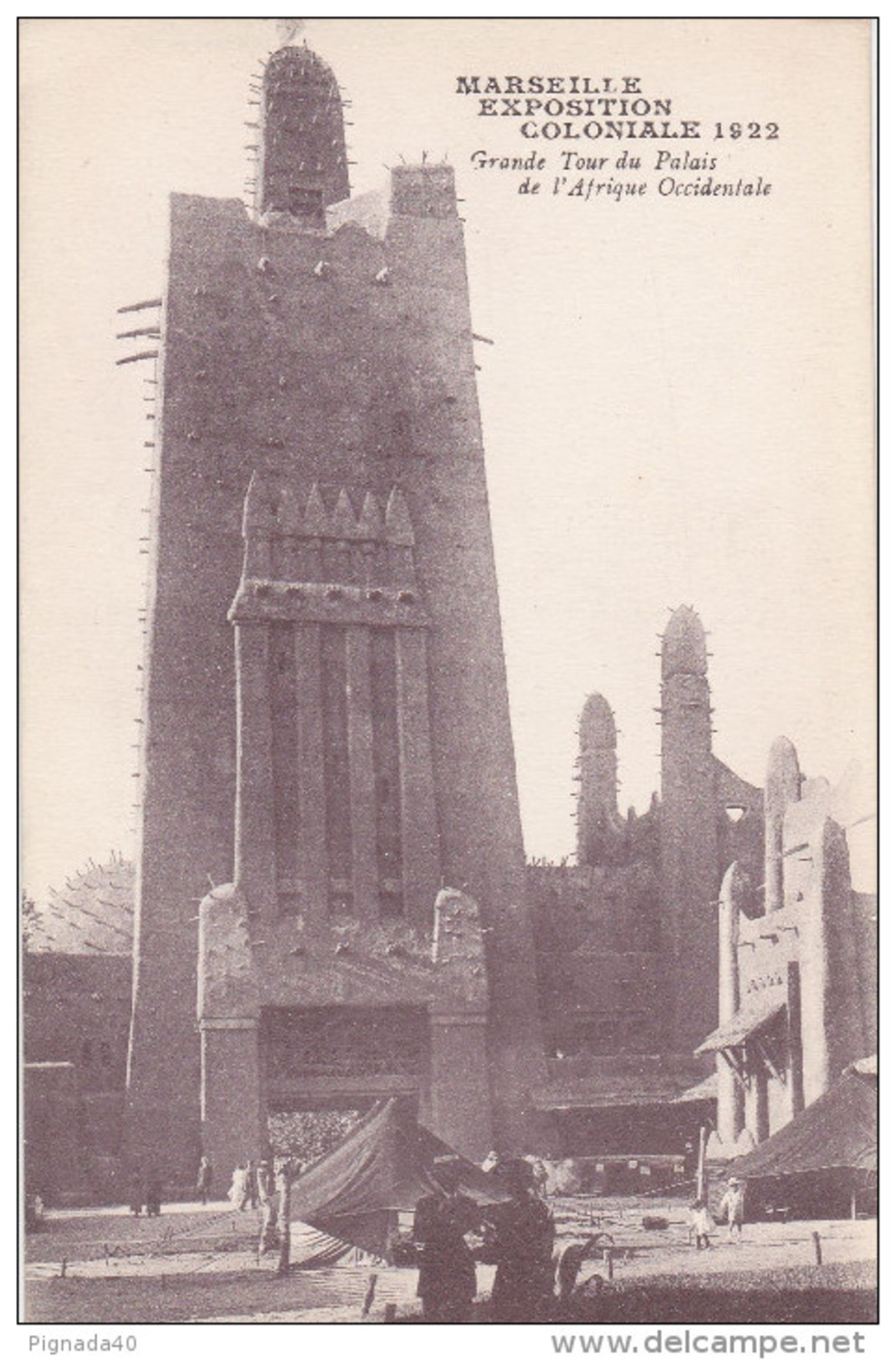 Cp , 13 , MARSEILLE , Exposition Coloniale 1922 , Grande Tour Du Palais De L'Afrique Occidentale - Expositions Coloniales 1906 - 1922