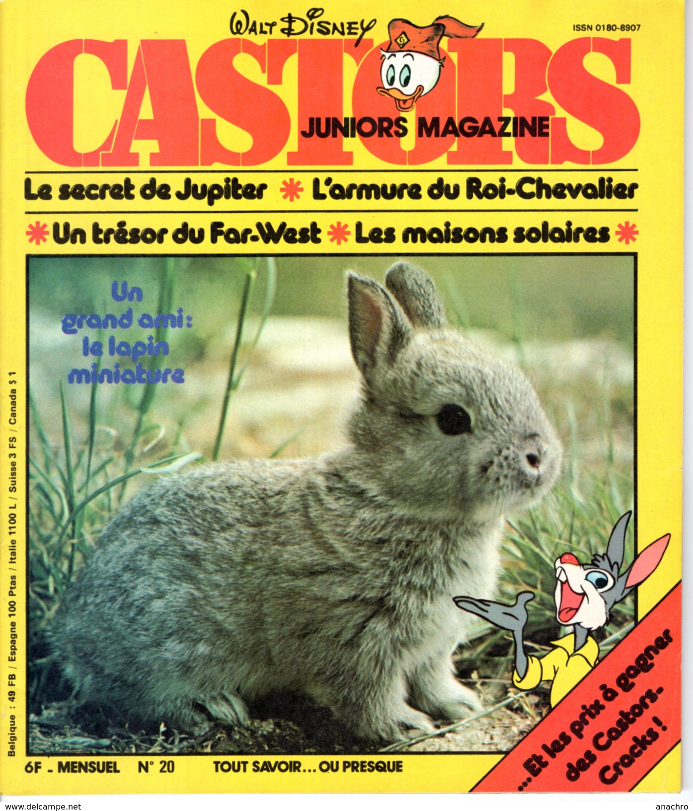 CASTORS JUNIORS N° 20 LAPIN NAIN JUPITER FAR WEST LEONARD DE VINCI 1978 - Disney