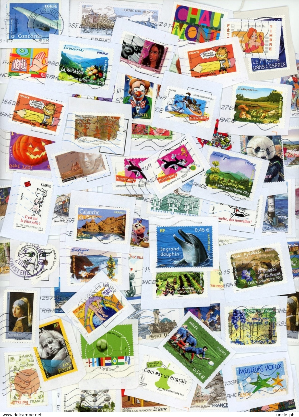 Lot 1/2 Kg De Timbres De France Grands Formats Sur Fragment - Kilo/Kiloware - Vrac (min 1000 Timbres)