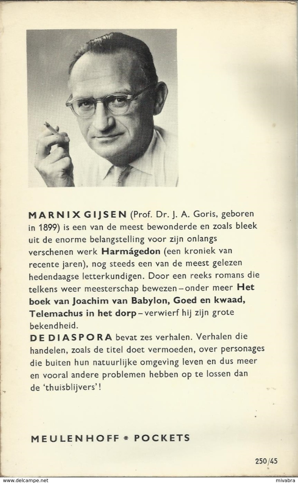 MARNIX GIJSEN - DE DIASPORA - MEULENHOFF POCKETS N° 162 - Littérature