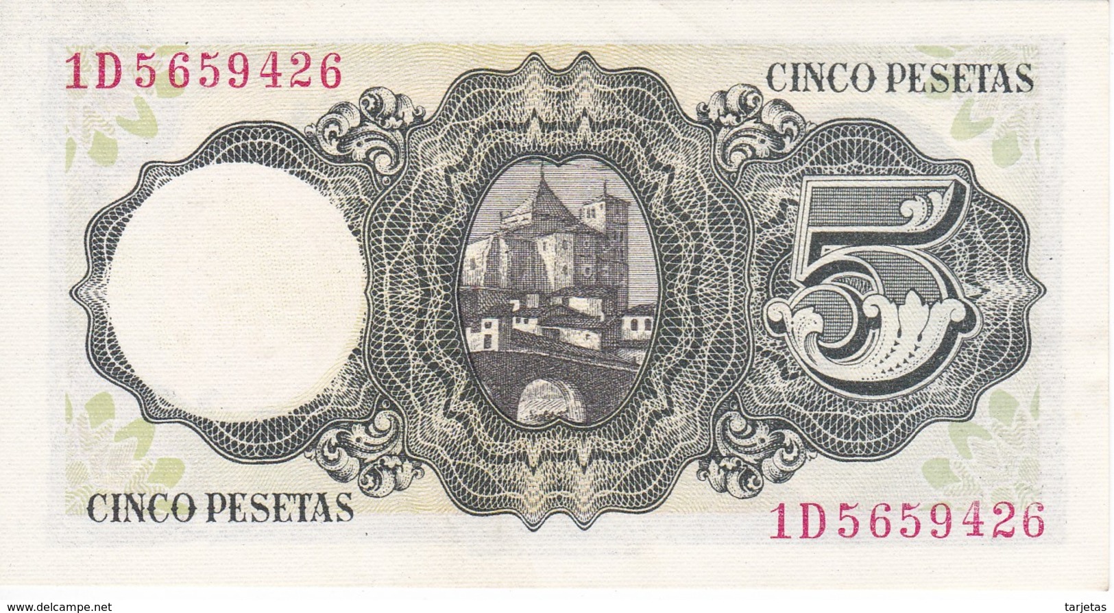 BILLETE DE ESPAÑA DE 5 PTAS DEL 16/08/1951 SERIE 1D SIN CIRCULAR-UNCIRCULATED  (BANKNOTE) - 5 Pesetas