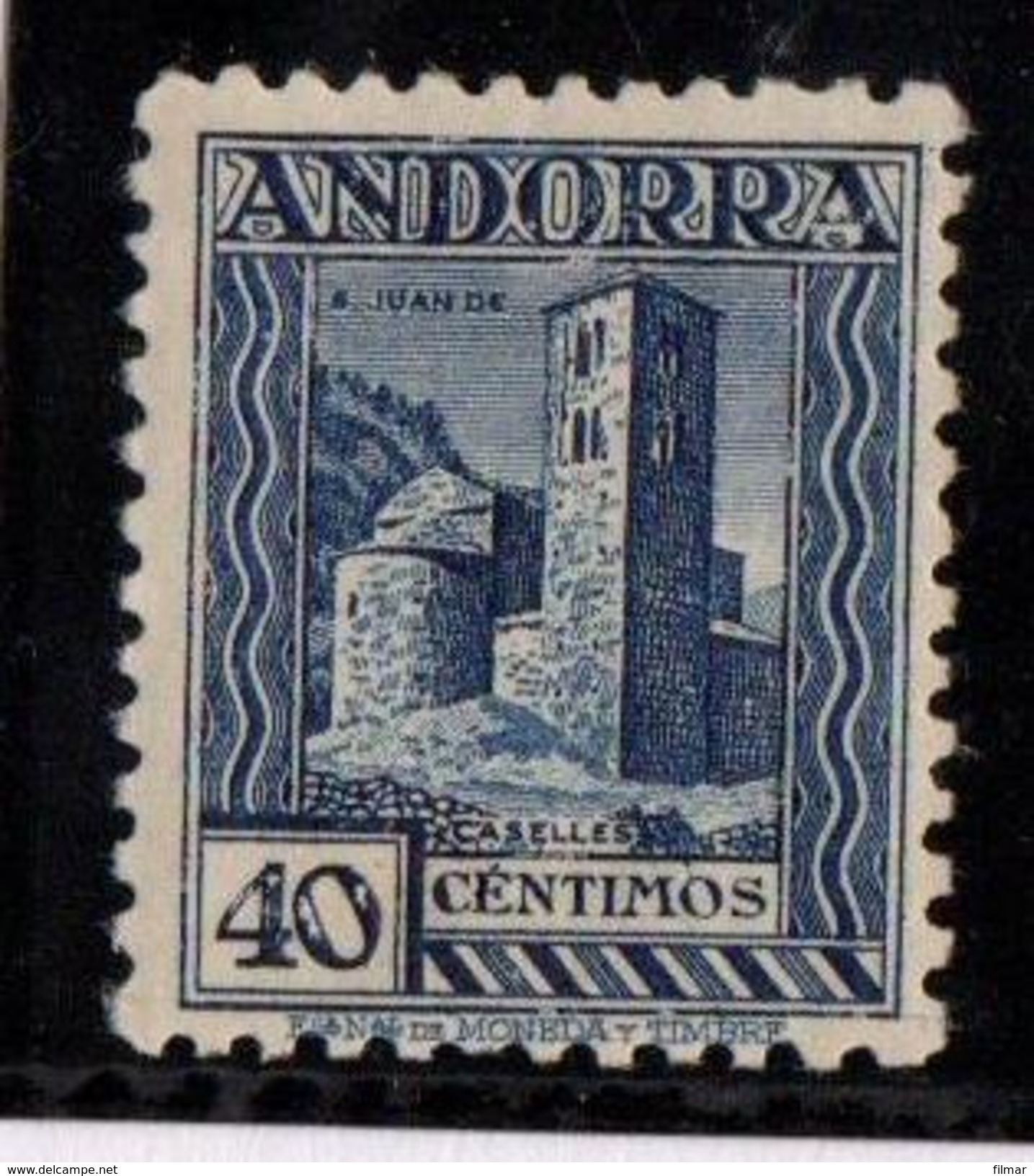 ANDORRA Nº 22DN. NUMERACION A.000,000 AL DORSO. CON CHARNELA. - Nuevos