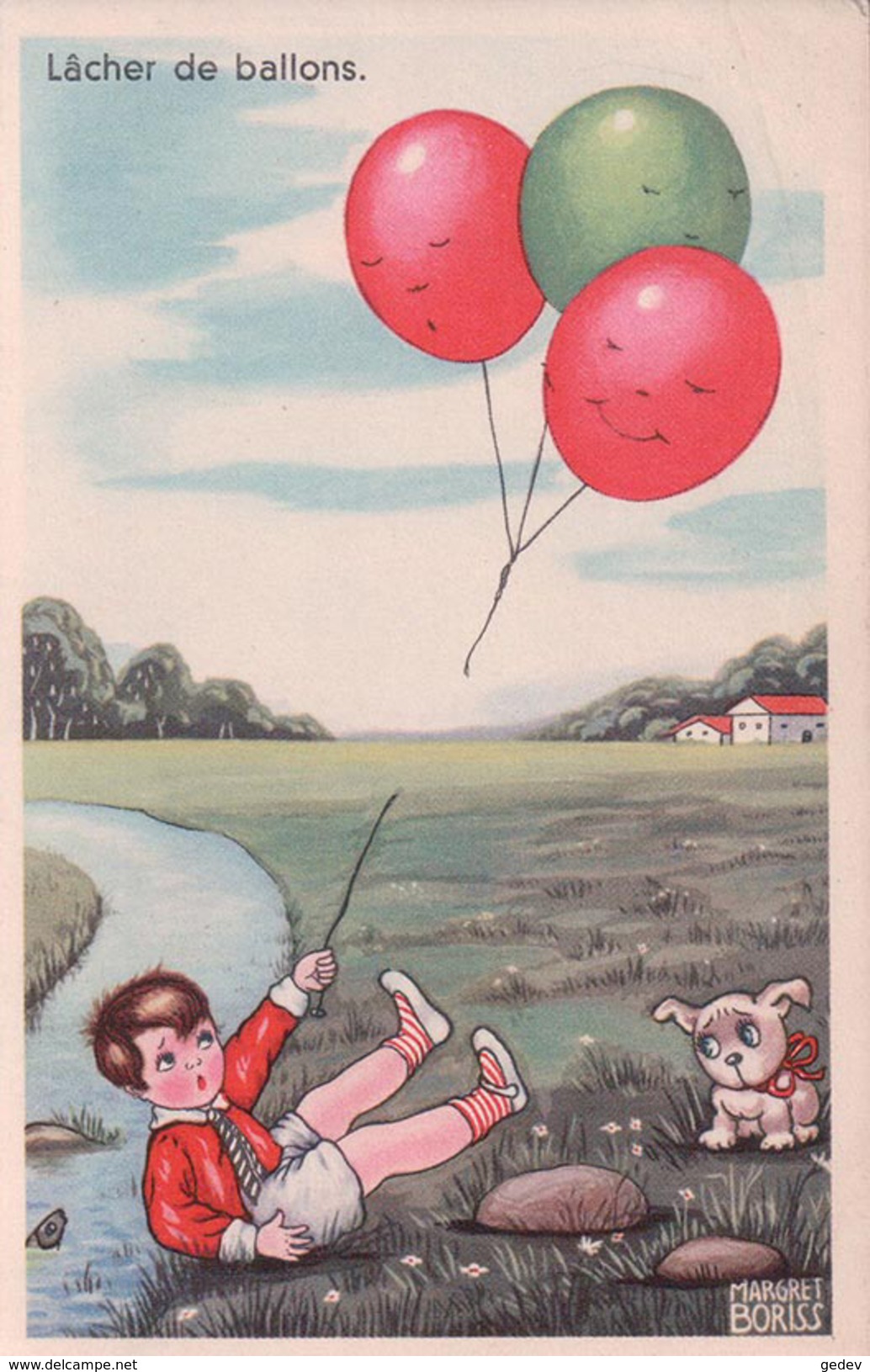 Boriss Margret, Lacher De Ballons Et Enfant (337) Pli - Boriss, Margret