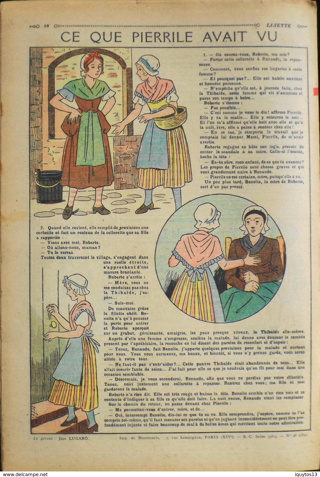 LISETTE - Journal Des Fillettes - N° 28 - Seizième Année - Dimanche 12 Juillet 1936 - En BE - Lisette