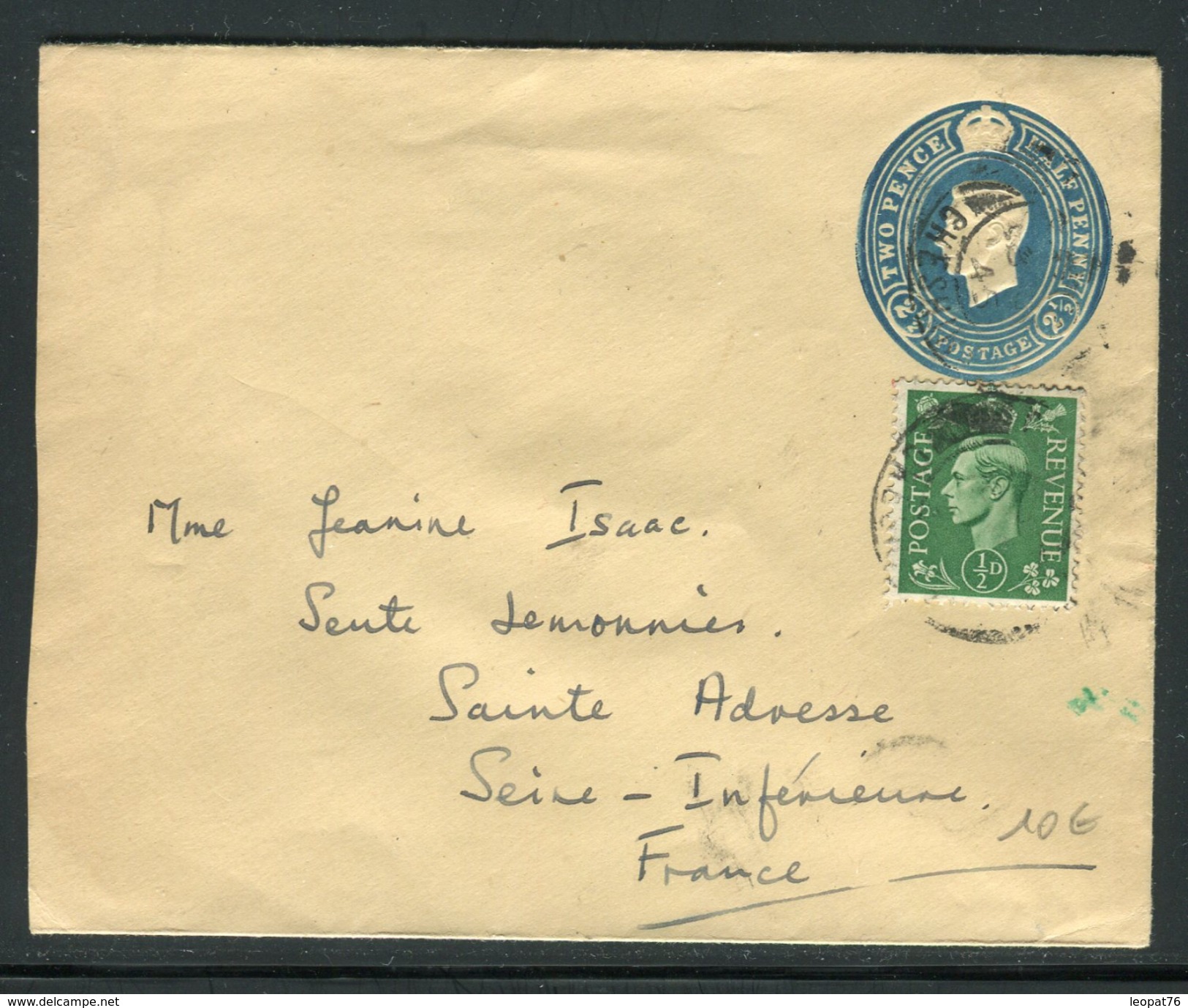 Grande Bretagne - Entier Postal + Complément De Stoke On Trent Pour La France En 1945 -  Ref A81 - Entiers Postaux