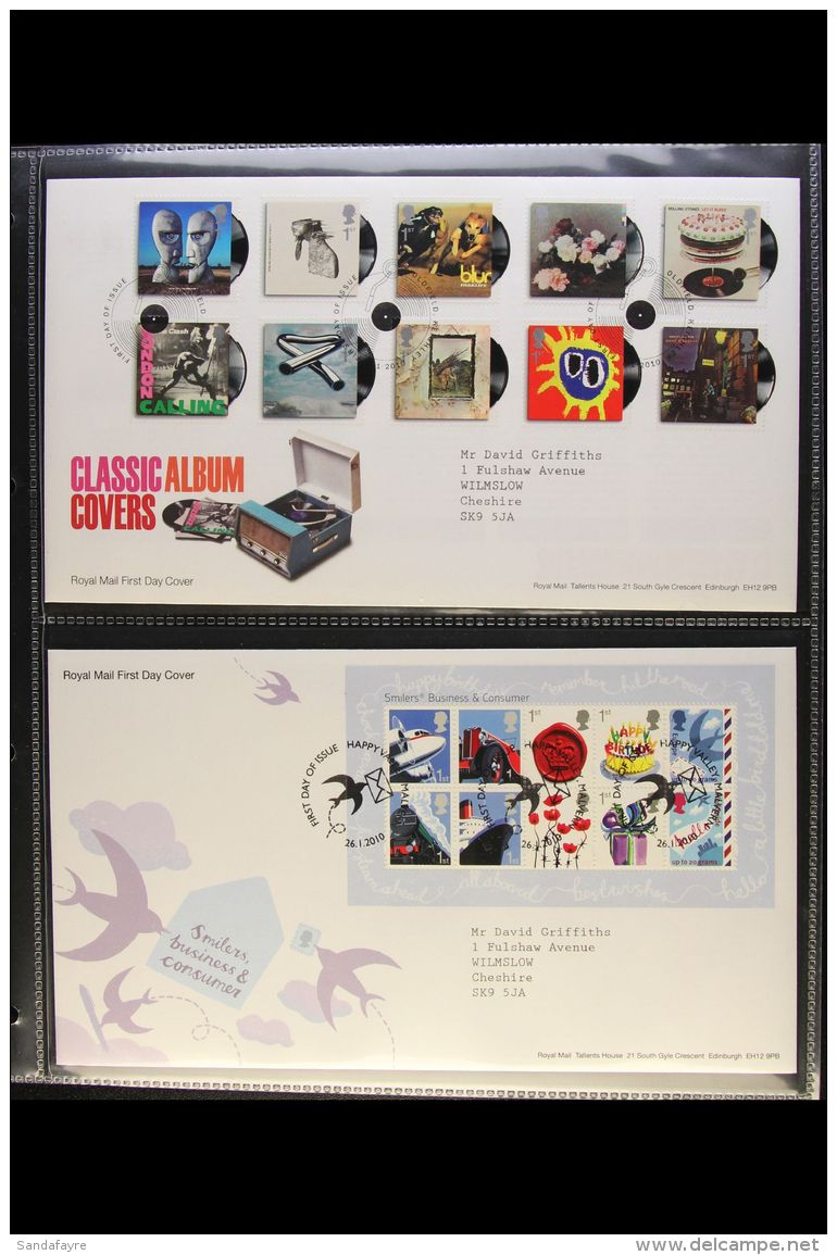 2010 COMMEMORATIVES COLLECTION  A Complete Collection (less Post &amp; Go) Of Illustrated, Neatly Typed Addressed... - FDC