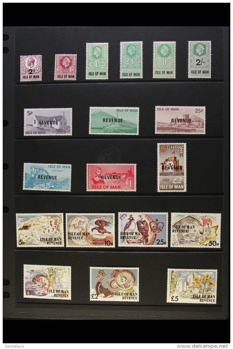 ISLE OF MAN  REVENUE STAMPS Never Hinged Mint All Different Collection. With KGV 2d On 2d; 1960 6d,1s, 2s6d And... - Other & Unclassified