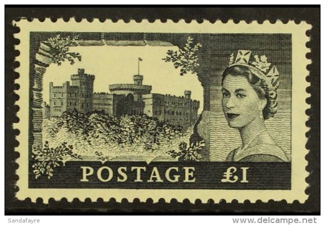 1958  &pound;1 Black, Waterlow Castle, SG 539, Superb NHM. For More Images, Please Visit... - Other & Unclassified