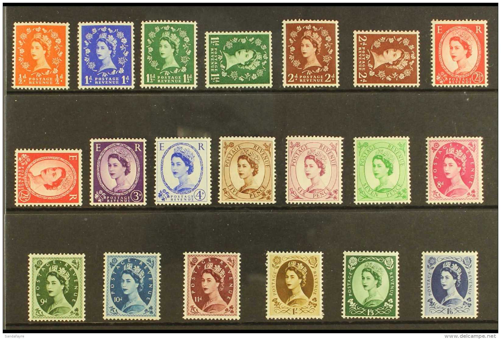 1952-52  Wilding Definitives Wmk Tudor Crown Set, SG 515/31, Plus Sideways Watermarks, SG 517a/9a, Never Hinged... - Other & Unclassified
