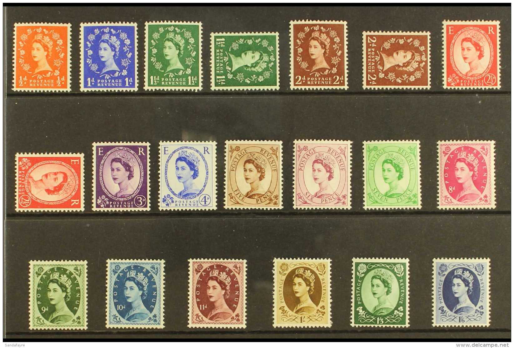 1952-52  Wilding Definitives Wmk Tudor Crown Set, SG 515/31, Plus Sideways Watermarks, SG 517a/9a, Never Hinged... - Sonstige & Ohne Zuordnung