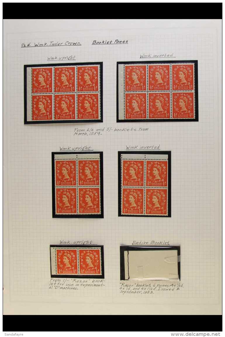 1952-1960 &frac12;d ORANGE BOOKLET PANES.  SPECIALIZED NEVER HINGED MINT COLLECTION Of All Different Complete... - Sonstige & Ohne Zuordnung