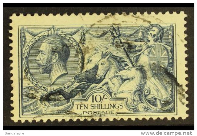 1918-19  10s Dull Grey-blue Seahorse, Bradbury Printing, SG 417, Fine Used. For More Images, Please Visit... - Ohne Zuordnung