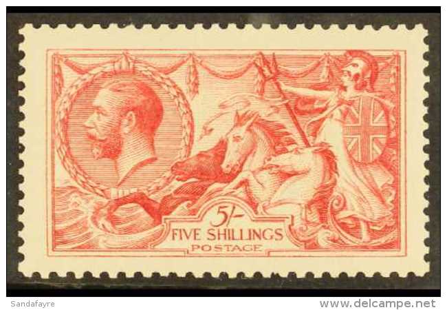 1913  5s Rose- Carmine Waterlow Seahorse, SG 401, Lightly Hinged Mint, Well- Centered With Full Perfs &amp;... - Unclassified