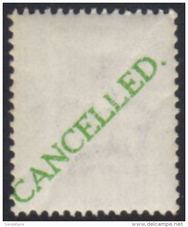 CROWN WATERMARKED PAPER OVERPRINTED "CANCELLED"  Blank Perforated Stamp, With Full Crown Watermark, Overprinted... - Ohne Zuordnung