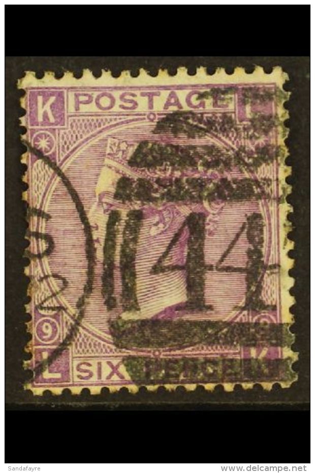 1870  6d Mauve, Plate 9, SG 109, Fine Used With Good Colour Bearing "447" Leeds Duplex Cancel For More Images,... - Other & Unclassified