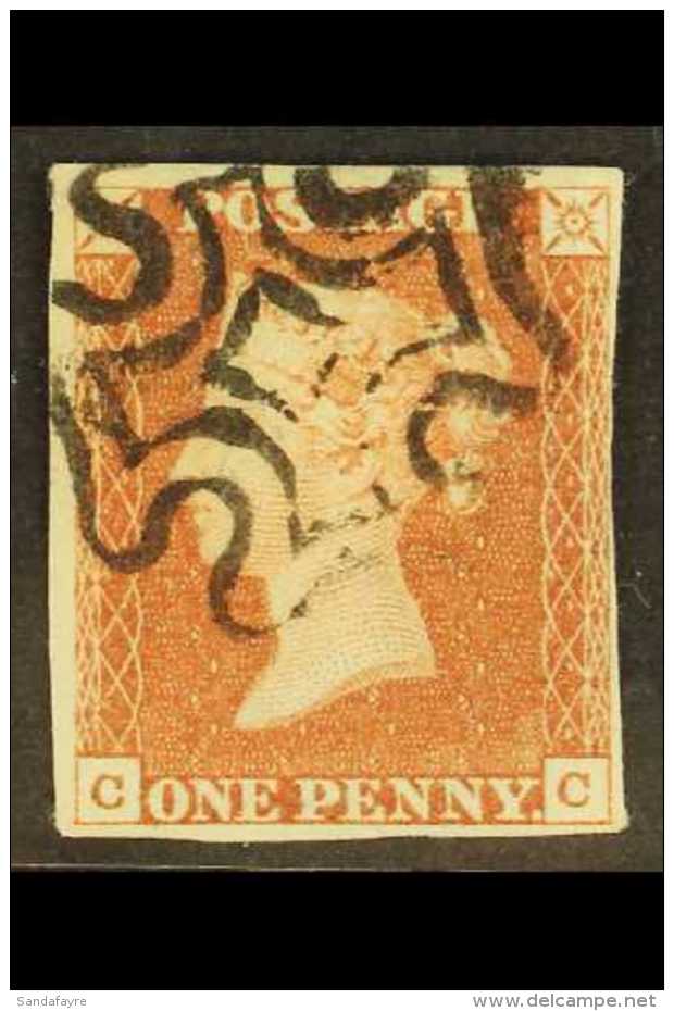 1841  1d Red-brown  From "BLACK" PLATE 1b, SG 7, Very Fine Used, Four Margins, Just Clear At Right. For More... - Other & Unclassified