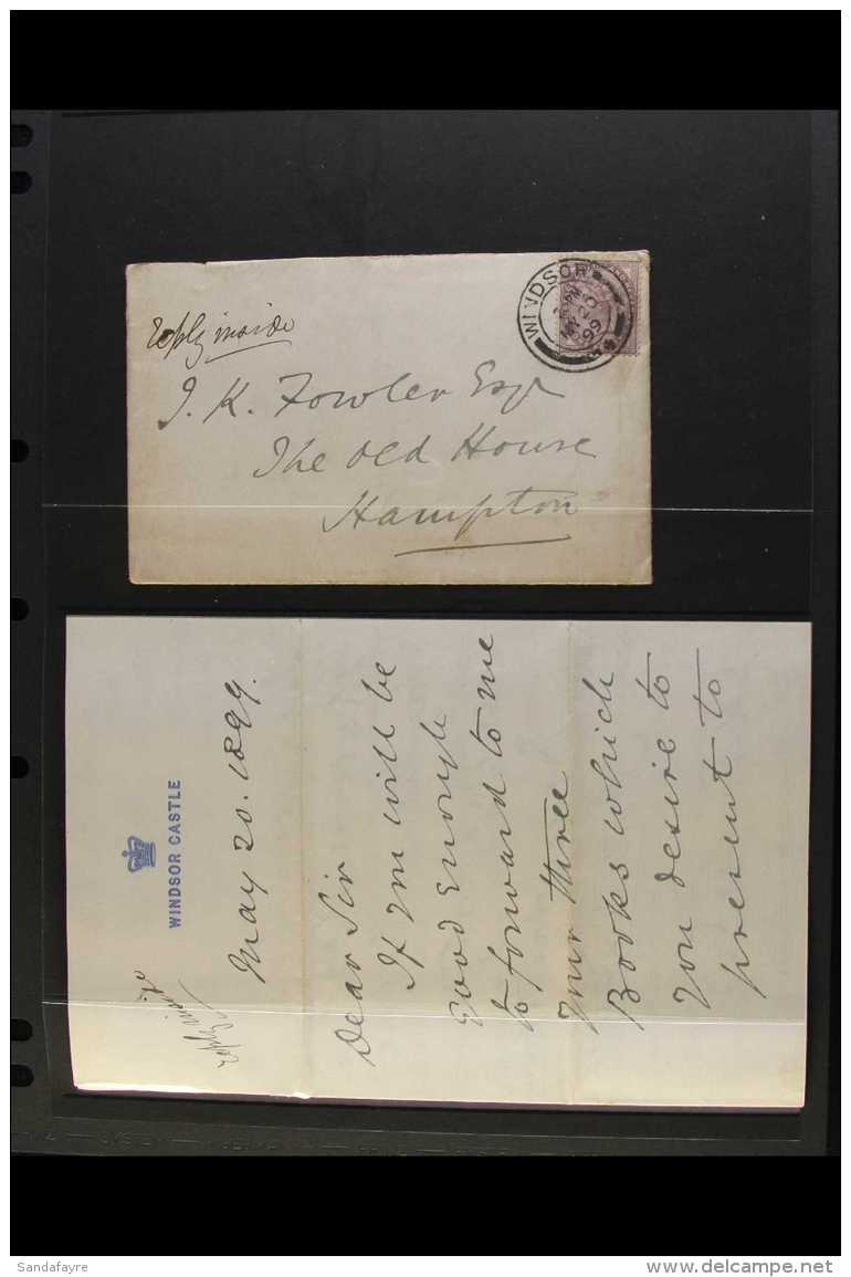 1899 WINDSOR CASTLE LETTER &amp; COVER  (May 20th &amp; 24th) A Small Letter Written By Sir Arthur Bigge, Private... - Sonstige & Ohne Zuordnung